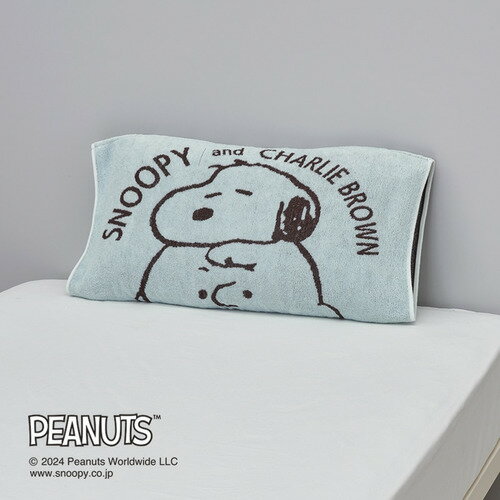 西川 XT64196616BL のびのびタオルピロケース スヌーピー ブルー