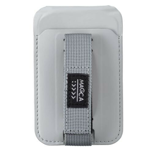 ナカバヤシ SMA-H011GY マグカ with ハンドベルト ハンドベルト付きカードポケット iPhone12以降対応 グレー