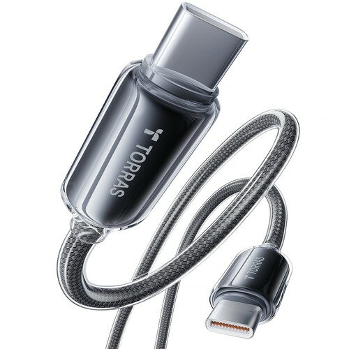 Torras X00FX2050 タイプC 60W急速充電 ケーブル 2m Black