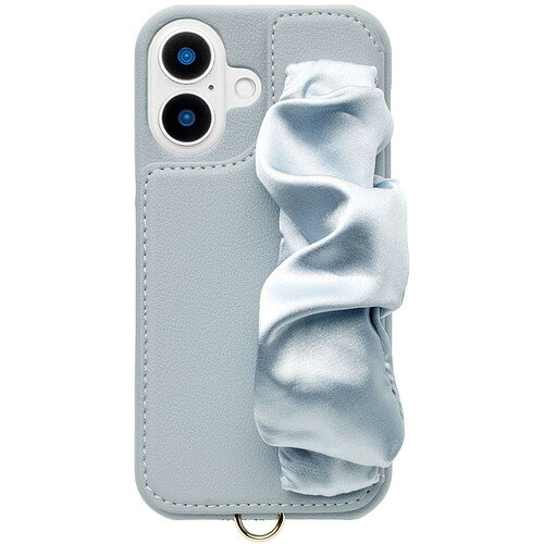 ユニケース Classy Scrunchie Case for iPhone 16 (pale blue) UNI-CSIP24M-2CSPB