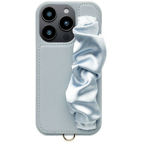 ユニケース Classy Scrunchie Case for iPhone 16 Pro (pale blue) UNI-CSIP24MP-2CSPB