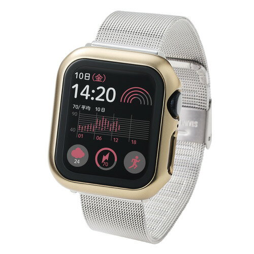 エレコム AW-23EFCGPGD Apple Watch SE ( 第2・第1世代 ) Series 6 ・ 5 ・ 4用カバー 強化ガラス ゴールド エレコム AW-23EFCGPGD Apple Watch SE ( 第2・第1世代 ) Series 6 ・ 5 ・ 4用カバー 強化ガラス ゴールド