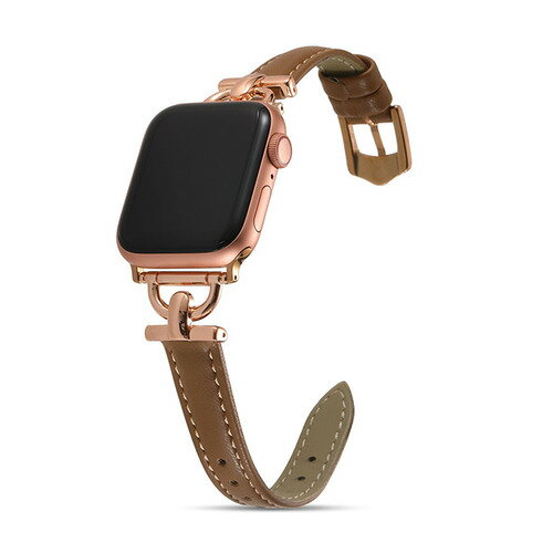 GAACAL W00230BRA APPLE WATCH 1-10／SE1-2 38／40／41／42（10のみ）MM 「大人な知的感」異素材PUレザーバンド ブラウン