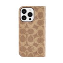 Coach CH054144 Folio iPhone 16 Pro用ケース Signature C Tan ブラウン
