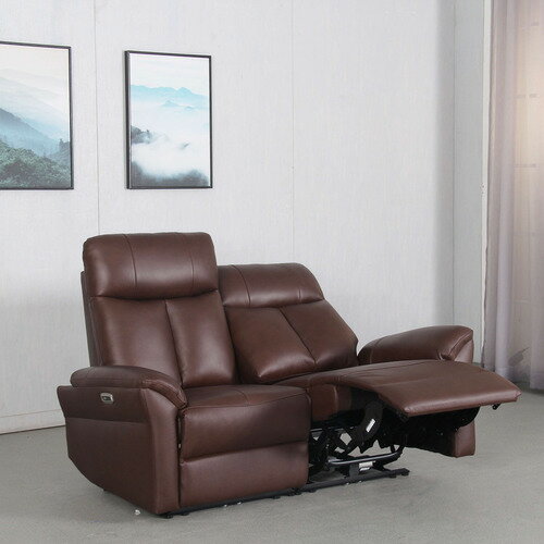 【今週のお買得品】ヤマダオリジナル 電動リクライニングソファ 「YES140013DBR2Pカワ」 幅147cm 2人掛..