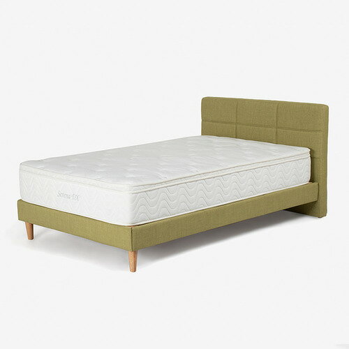 [シングル] 大塚家具オリジナル ベッドフレーム「シルファB」 布グリーン 床板仕様 丸脚ナチュラル ※マットレス別売(3.0)