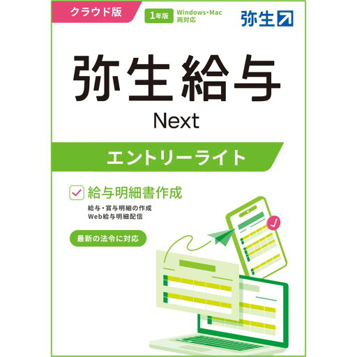 弥生 弥生給与 Next エントリーライトプラン 通常版 GHAU0001E 弥生 弥生給与 Next エントリーライトプラン 通常版 GHAU0001E