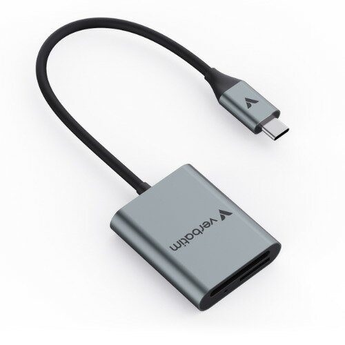 Verbatim SDMSD4CRV1 SD/microSDカードリーダー UHS-II対応 PC スマホ対応 シルバー Verbatim SDMSD4CRV1 SD/microSDカードリーダー UHS-II対応 PC スマホ対応 シルバー