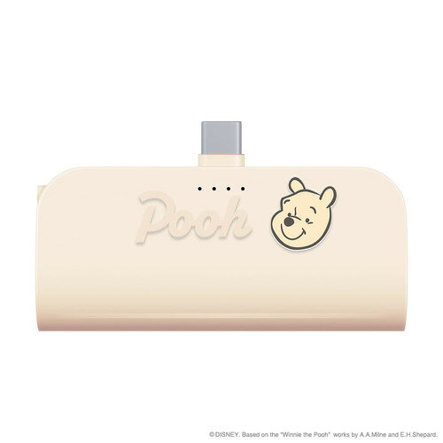 PGA PG-DLB50C04POO USB Type-C 直挿しモバイルバッテリー 5,000mAh くまのプーさん