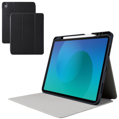 エレコム TB-A25XSABK iPad Air ケース 13インチ ( M3／M2 ) マグネット式フラップ カバー ハニカム構..