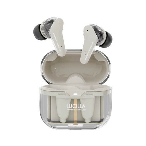 LUCILLA TWS010BE 完全ワイヤレスイヤホン ノイズキャンセリング機能搭載 左右分離 Bluetooth対応 IPX4防水 ベージュ