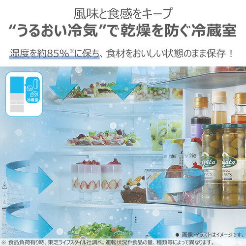 【無料長期保証】東芝 冷蔵庫 601L 6ドア 観音開き 幅 68.5cm 摘みたて野菜室 速鮮チルド ベジータ GR-Y600FK(EC) ゴールド系