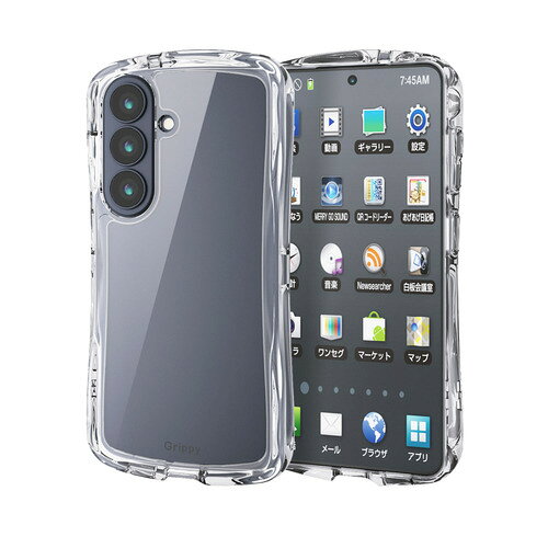 エレコム PM-G261GRPACR Galaxy S26(SC-51G)ケース ハイブリッド カバー ストラップホール付 Grippy クリア