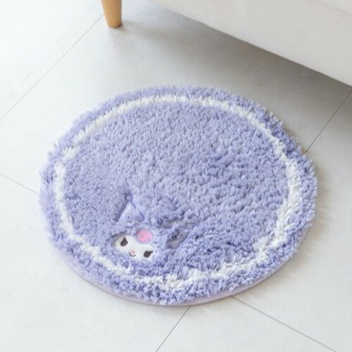オカ サンリオキャラクターズ マカロンラウンドマット クロミ 約40×40cm 洗える パープル