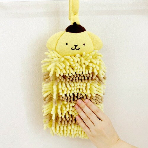 Body Towels - オカ サンリオキャラクターズ モールタオル ポムポムプリン 約13×36cm つり下げ紐付 イエロー