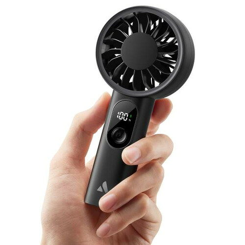 AECOOLY PE01BK Halo 03 Portable Handheld Fan 5段階風量切替 スマートLEDデジタ...