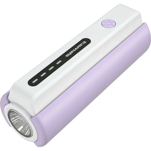 多摩電子工業 TL98CV LEDライト付きモバイルバッテリー リチウムイオン充電池搭載 5000mAh USB-C to Cケーブル付 バイオレット