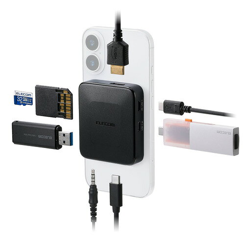エレコム DST-N071BPBK USB Type-C ハブ ドッキングステーション 磁力固定 7in1 HDMI SD・microSD 5Gbps ブラック
