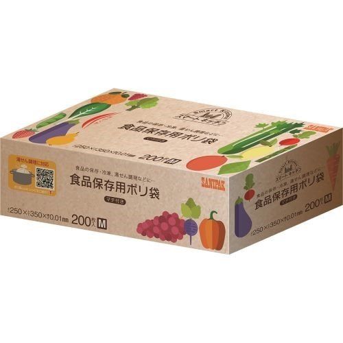 日本サニパック KS20 スマートキッチン 保存袋 箱入り M 半透明 200枚 0.01
