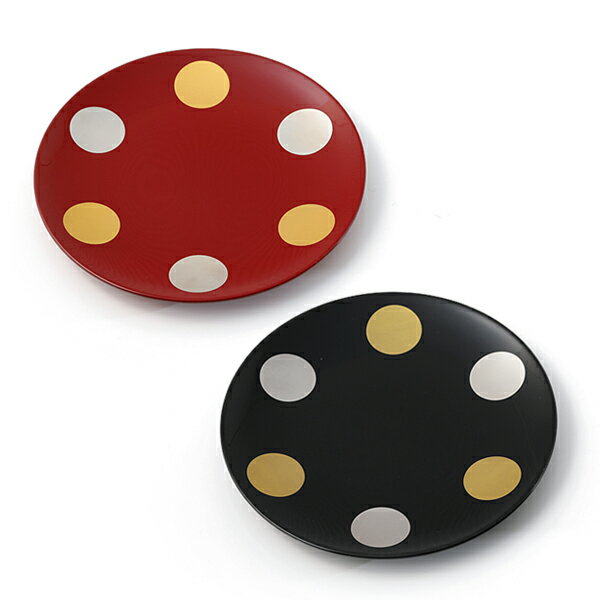 【宮内庁御用達 漆器 山田平安堂】 丸皿 日月(小)ペア:2枚組 (内祝い・引き出物・結婚祝いに)