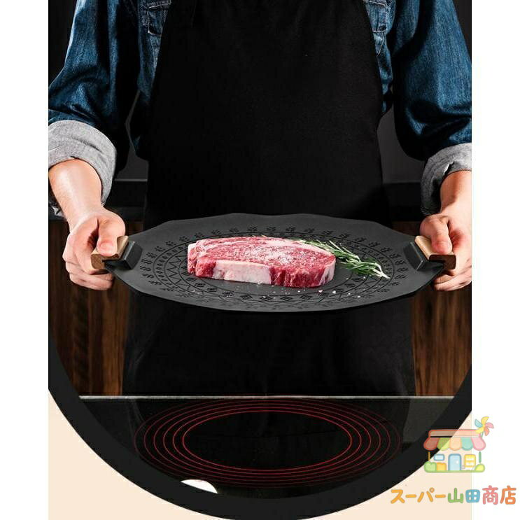 ソリッド グリルパン 焼き肉プレート 直火・IH対応 マルチグリドル グリル プレート 焼肉プレート ホームキャンプ 円形35cm40cm yamada-shouten-10001362 スーパー山田商店 サンプル画像3