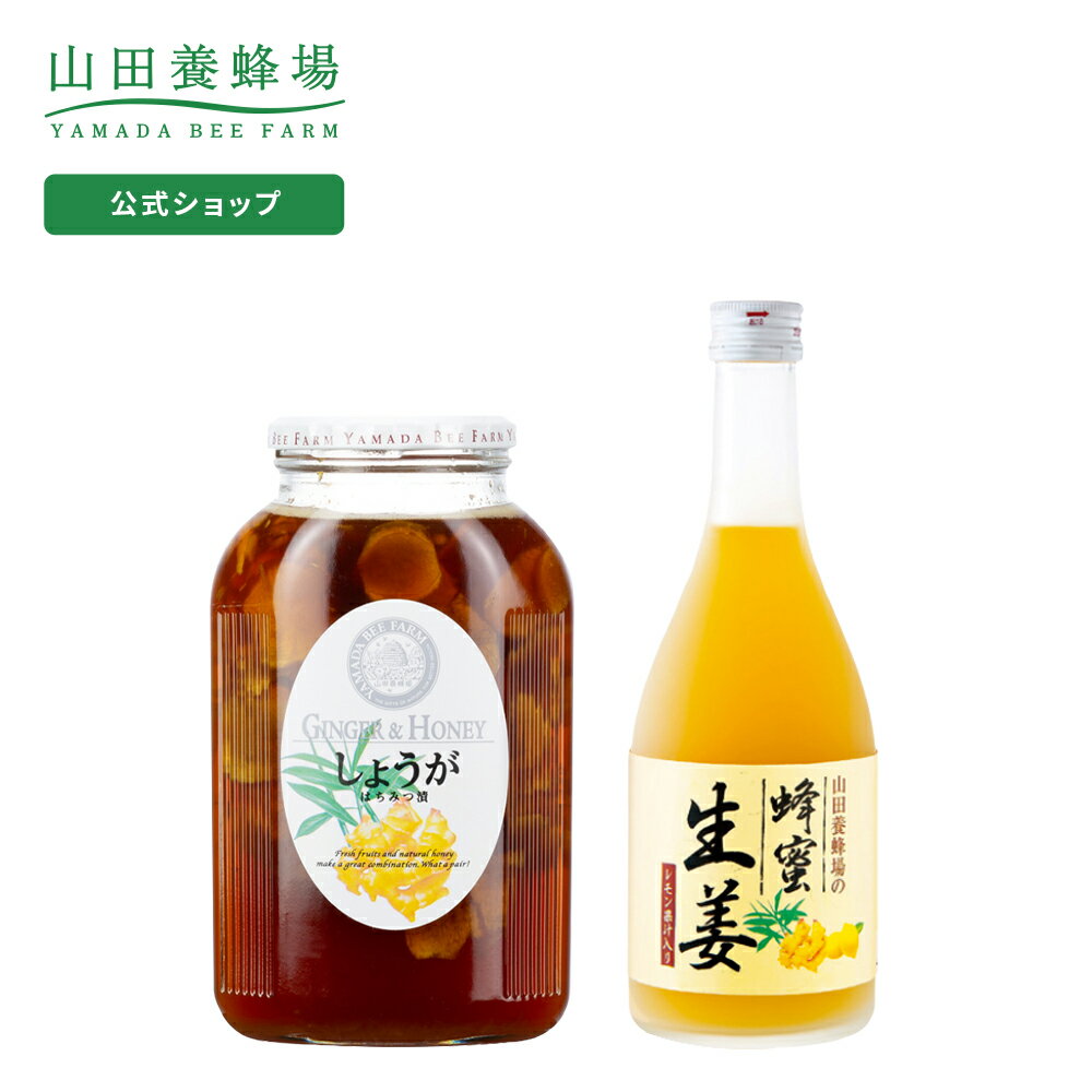 【山田養蜂場】 ジンジャーエールセット●しょうがはちみつ漬（900g）●蜂蜜生姜ドリンク（500ml）はちみつ しょうが ショウガ 飲み物 ドリンク ジュース 健康 男性 女性 父 母 夫 妻 両親 ギフト 贈答 プレゼント 誕生日 お歳暮 御歳暮