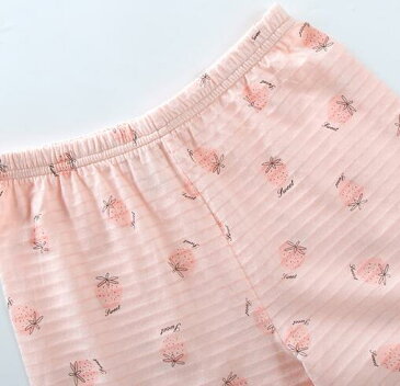 子供ルームウェア 上下セットアップパジャマ パイナップル柄 夏冷房対策 長袖 寝巻き かわいい 女の子男の子 パジャマ 子供用 部屋着 90-150cm コットン100% 春夏