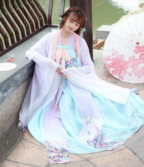 唐装漢服 中国宮廷古代衣装 花柄 華流コスプレ 舞台ステージ衣装 ダンス衣装 チャイナドレス 写真撮影 演出服 古典美人服マキシ丈 振袖 仙女古典美人服