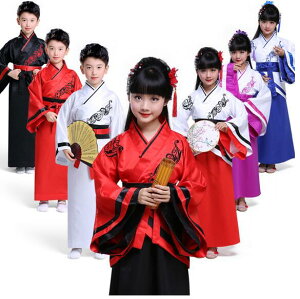 子供唐装漢服 私塾コスプレ衣装 古筝演奏服 中華服中国古代ダンス衣装 コスチューム 書生服 キッズcosplay仮装男女兼用 団体服イベント写真撮影 学園祭 文化祭 舞台服装