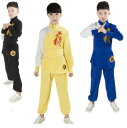 子供中国武術演出服 半袖/長袖武術服 舞台衣装/団体服/朝練/試合選択太極拳/武術 カンフー キッズ 男の子女の子気功 上下2点セット コスプレ衣装