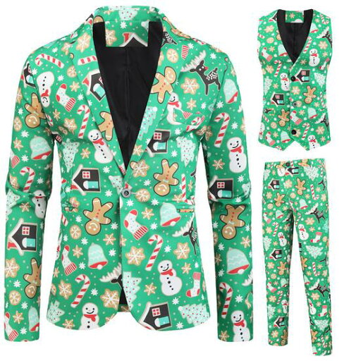 メンズスーツセット クリスマス元素プリント 組合一杯ジレベスト ロング丈パンツ タキシードジャケット Christmasコスプレステージ演出服アウター 舞台ダンスウェア 団体服 発表会 カラオケ パーティー 二次会 年会写真撮影 メンズスーツセット クリスマス元素プリント 組合一杯ジレベスト ロング丈パンツ タキシードジャケット Christmasコスプレステージ演出服アウター 舞台ダンスウェア 団体服 発表会 カラオケ パーティー 二次会 年会写真撮影
