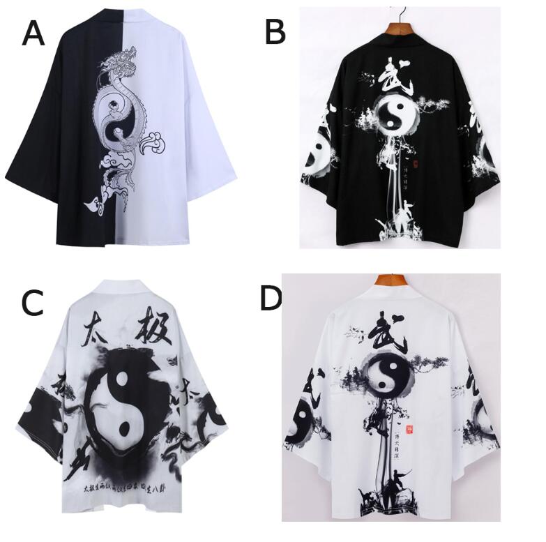 着物風羽織 太極柄 メンズ/レディースカーディガン 甚平和式 中華風カップル羽織 浴衣アウター 和風 浴衣風アウター カジュアル ハロウィン お兄系 花火大会 ...