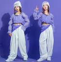 新品!子供舞台ヒップホップジャズダンス衣装 女の子ステージ演出 チアガール パフ袖トップス スーツパンツ チアリーディング チアダンス衣装応援団 hiphop 団体演出服舞台ステージ衣装 イベント 文化祭