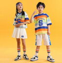 夏子供ヒップホップジャズダンス衣装　チアガール　キッズ上下2点セット 　ボーダー柄tシャツ+ショートスカートパンツ 　チアリーディング　子供ジャズヒップホップダンス衣装 hiphop 男の子 女の子　ガールズ ダンスウェア hiphop 演出服