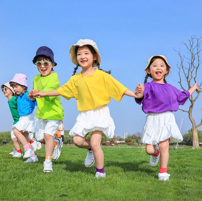 子供半袖tシャツ　ハーフパンツ　ミニスカート　学園活動　イベント　日常服　チアガール　団体服　女の子/男の子舞台演出服ヒップホップジャズダンス衣装　チアリーディング　社交ダンス衣装　HIPHOP　イベント　コスチューム