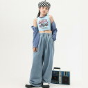 女の子ジャズダンスウェア 春夏子供ヒップホップジャズダンス衣装 夏臍出しtシャツノースリーブトップス ショール ジーンズ 日常服 キッズhiohopjazzダンス衣装 社交ダンス衣装 HIPHOP イベント コスチューム(4)