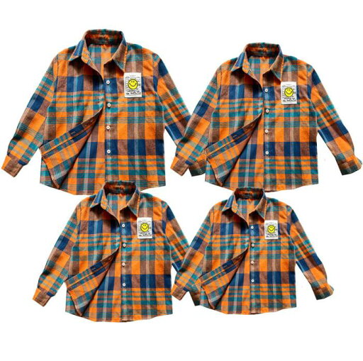 親子ペア家族お揃い衣装 春秋 チェック柄ワイシャツ サルエルパンツ 長袖tシャツ カジュアル男の子メンズ女の子レディースセットアップ ママパパ キッズ 親子コーデ ペアルック 旅行 学園活動