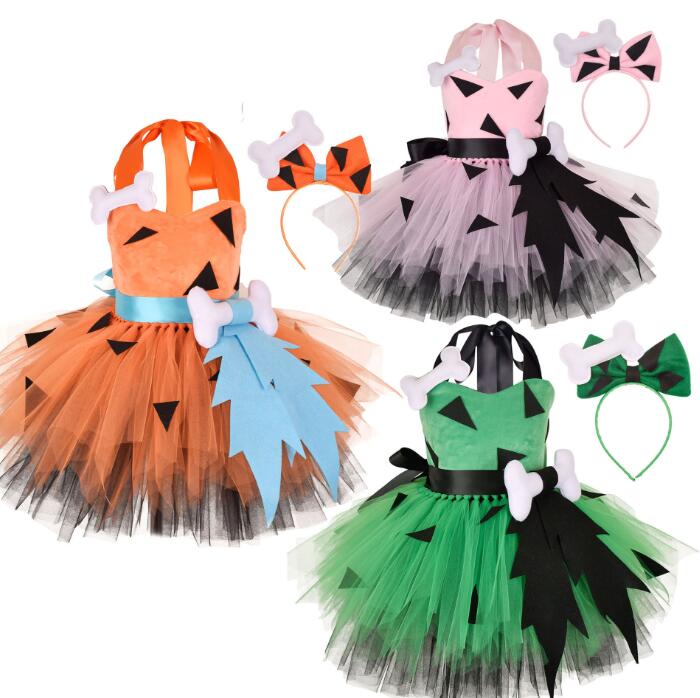Rakuten - 子供ハロウィンコスプレワンピース　お骨つきカチューシャ　チュチュ　tutuスカート　リボン　Halloween仮装変装舞台衣装 子供コスプレワンピース ハロウイン 髑髏仮装 イベントコスプレ　キャラクター パーティー変装 キッズ服 文化祭 学園祭