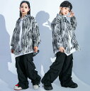 子供ダンス衣装 春秋キッズジャズヒップホップダンス衣装 原宿風長袖シャツ カーゴパンツ ストライプ柄 長袖tシャツ 単品/2点/3点セットアップ 男女兼用キッズ...