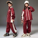 子供hiphopjazzダンス衣装 通常着 キッズヒップホップジャズダンス衣装 クリスマス コスチューム 切り替えパーカージャージ ジャケット+パンツ 2点/...