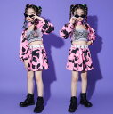 迷彩柄ダンス衣装 スパンコール切り替え女の子ジャズダンスウェア ヒップホップ hiphopjazz 長袖迷彩臍出しシャツ+スカート 春秋舞台ダンス衣装ステージ演出 団体服 キッズダンス衣装