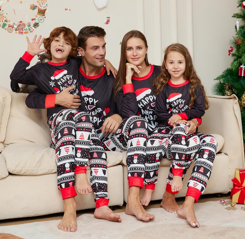親子ペアパジャマ クリスマス家族お揃いパジャマ クリスマス元素プリントルームウェア上下セットアップ 家族部屋着 長袖パジャマ上下セット 写真撮影 Christm...