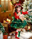 クリスマス子供ドレス　女の子豪華クリスマスワンピース　可愛いロリータドレス　フレア　リボン　ピアノ発表会 サンタクロース　Aライン　女児ドレス 　キレイめ Christmas演奏会ドレス 女の子ドレス