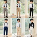 子供スーツ 男の子サロペット4点セット 子供服 つりパンツ フォーマルスーツ 長袖ワイシャツ リボン 男の子 フォーマル スーツ キッズ 入園式 キッズスーツ 男の子スーツ サロペット ベビー フォーマル パンツ サスペンダー 結婚式 お宮参り
