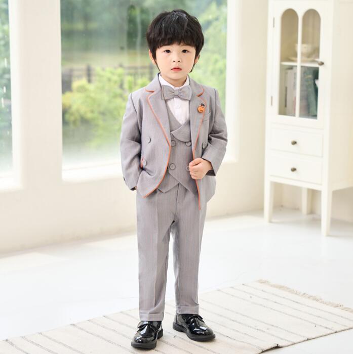 男の子スーツ イギリス風子供スーツ 男の子ダブルボタンジュニアスーツ 長袖ワイシャツ 結婚式 ガールズ 可愛いキッズスーツ 七五三 子供服 長袖キッズスーツフォ...
