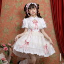 豪華ロリータワンピース 長袖 ティアードスカート ショート丈ロリータドレス レディース リボン lolitaワンピース フリル 可愛いゴスロリドレス 萌え Lolita系 姫 重ね重ね ゴシック ロリータ 可愛いワンピース コスプレ衣装 ピンク ホワイト