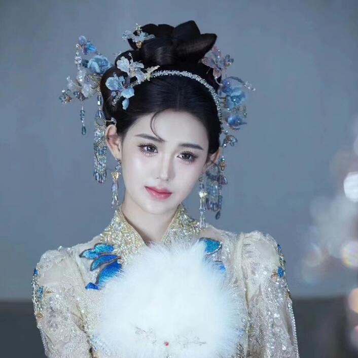 漢服ヘアアクセサリー 高級感たっぷり　髪飾り王冠7点セット　中華風コスプレ髪飾り 中華漢服グッズ 中..