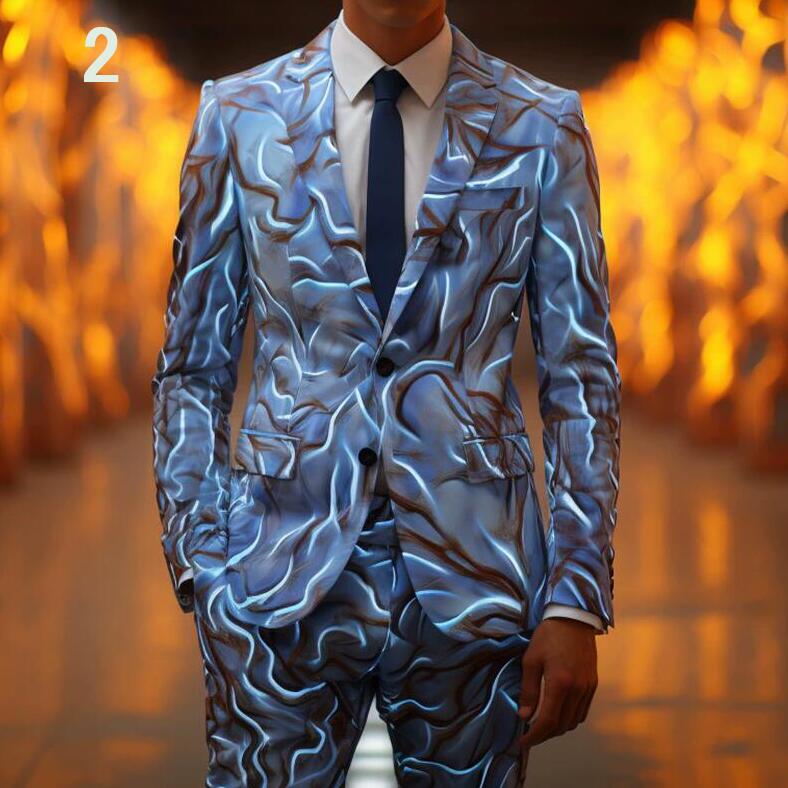 ステージ衣装 メンズ舞台スーツセット　総柄タキシードジャケットロング丈パンツ上下2点セット　10タイプ　豹柄　花柄　迷彩柄　ハロウインコスプレ　バレンタインデースーツ　カラオケジャケット　ジャズダンス衣装 二次会ステージダンスウェア　舞台ダンス衣装パーティー