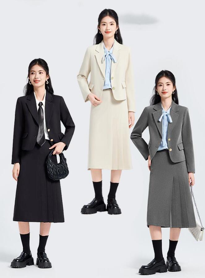 リクルートスーツ レディーススカート+ジャケットセット フォーマル ビジネススーツ リクルートスーツセミタイトスカート 長袖ワイシャツ2点/3点セットアップ リ...
