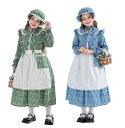 花柄子供ハロウィン衣装 田舎風メイドドレス キッズコスプレワンピース エプロン 農場 長袖ロング丈子供メイド服 コスプレ 衣装 仮装 文化祭メイド コスチューム 演出服 Halloween農場 牧場 荘園 民族衣装 おとぎ話 童話